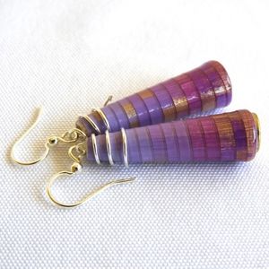 Purple Ombre Paper Bead Earrings